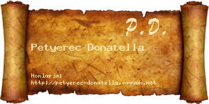 Petyerec Donatella névjegykártya